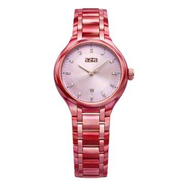 asta-Women Acetate Japan Quartz Watch Crimson Shadow Phantom 10501-Acetate Strap