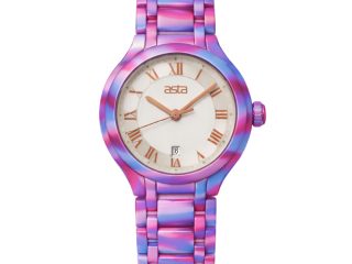 asta-Women Acetate Japan Quartz Watch Aurora Violet Drift 10701-Acetate Strap