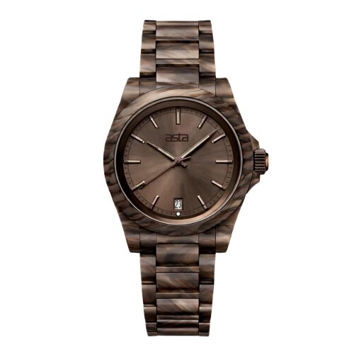 asta-Women Acetate Japan Quartz Watch Amber Mist Essence 10801-Acetate Strap
