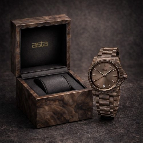 asta-Women Acetate Japan Quartz Watch Amber Mist Essence 10801-Acetate Strap