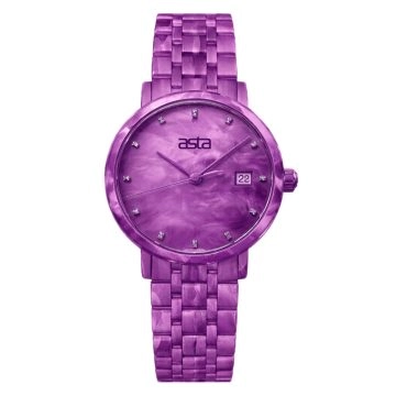 asta-Women Acetate Japan Quartz Watch Aurora Amethyst Essence 11101-Acetate Strap