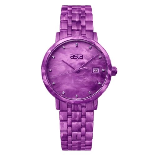 asta-Women Acetate Japan Quartz Watch Aurora Amethyst Essence 11101-Acetate Strap