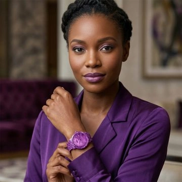 asta-Women Acetate Japan Quartz Watch Aurora Amethyst Essence 11101-Acetate Strap