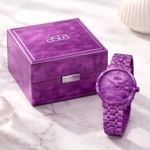 asta-Women Acetate Japan Quartz Watch Aurora Amethyst Essence 11101-Acetate Strap