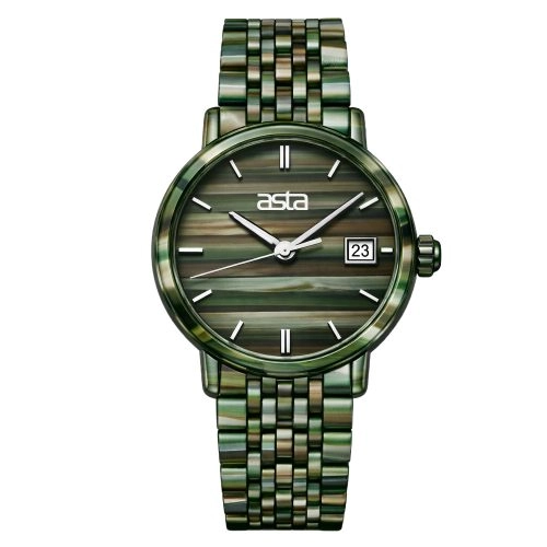 Reloj de cuarzo japonés para mujer «Moss Drift» de Asta, con correa de acetato, modelo 11201