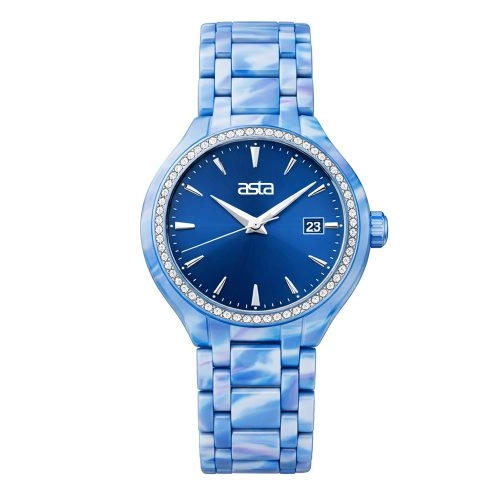 asta-Women Acetate Japan Quartz Watch Aegean Phantom Swirl 11401-Acetate Strap