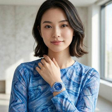 asta-Women Acetate Japan Quartz Watch Aegean Phantom Swirl 11401-Acetate Strap