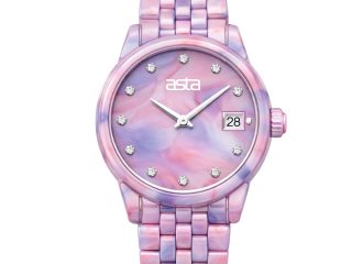 asta-Women Acetate Japan Quartz Watch Lavender Rose Tide Swirl 12001-Acetate Strap