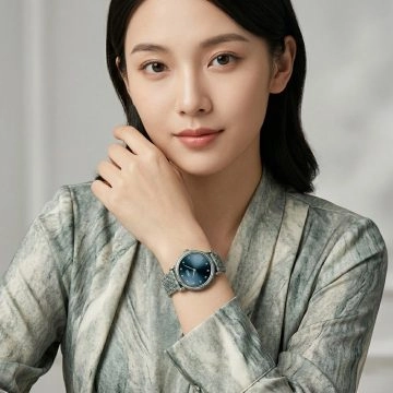 asta-Women Acetate Japan Quartz Watch Obsidian Frost Swirl 12101-Acetate Strap