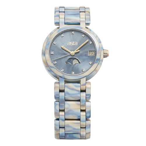 asta-Women Acetate Japan Quartz Watch Lunar Glacier Phantom 12301-Acetate Strap