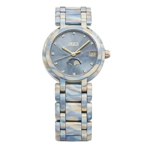 asta-Women Acetate Japan Quartz Watch Lunar Glacier Phantom 12301-Acetate Strap