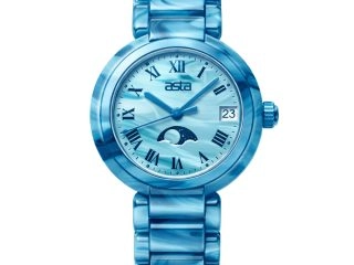 asta-Women Acetate Japan Quartz Watch Celestial Blue Onyx Essence 12401-Acetate Strap