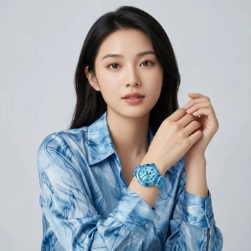 Đồng hồ thạch anh dành cho nữ Asta - Nhật Bản, màu Xanh Thiên Thanh, dòng Onyx Essence 12401 - Dây đeo bằng acetate