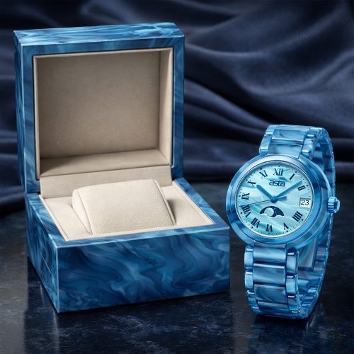 asta-Women Acetate Japan Quartz Watch Celestial Blue Onyx Essence 12401-Acetate Strap