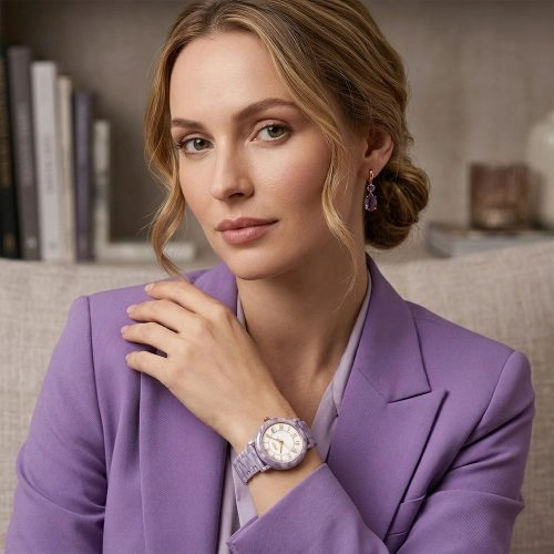 asta-Women Acetate Japan Quartz Watch Mist Lavender Drift 12501-Acetate Strap