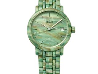 asta-Women Acetate Japan Quartz Watch Emerald Tide Swirl 12701-Acetate Strap