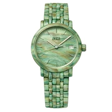 asta-Women Acetate Japan Quartz Watch Emerald Tide Swirl 12701-Acetate Strap