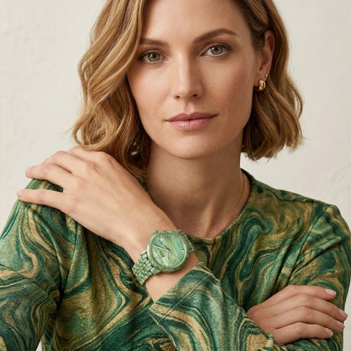 asta-Women Acetate Japan Quartz Watch Emerald Tide Swirl 12701-Acetate Strap