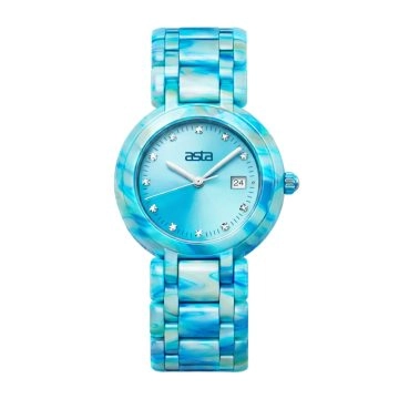asta-Women Acetate Japan Quartz Watch Morning Ocean Drift 12801-Acetate Strap