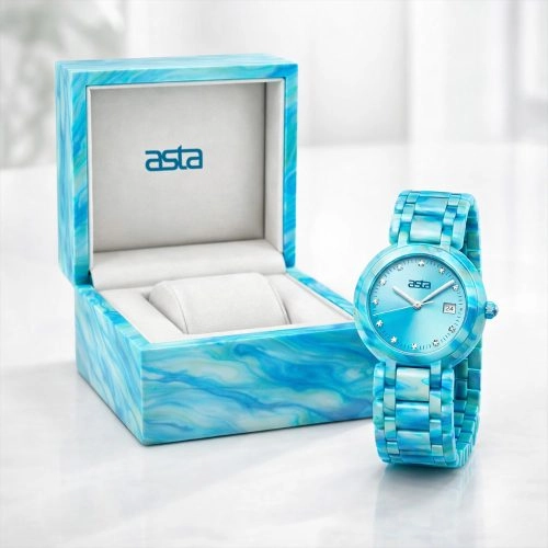 asta-Women Acetate Japan Quartz Watch Morning Ocean Drift 12801-Acetate Strap