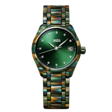 asta-Women Acetate Japan Quartz Watch Camo Aurora Drift 13001-Acetate Strap