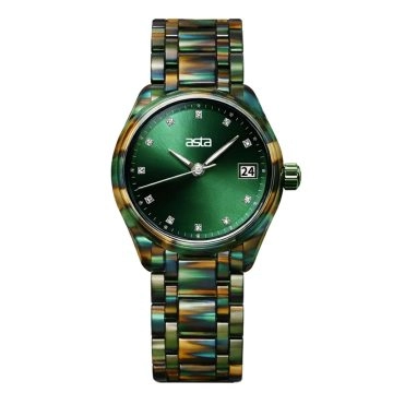 asta-Women Acetate Japan Quartz Watch Camo Aurora Drift 13001-Acetate Strap