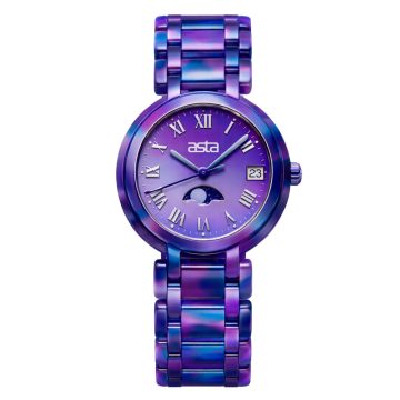 asta-Women Acetate Japan Quartz Watch Cyber Neon Swirl 13101-Acetate Strap