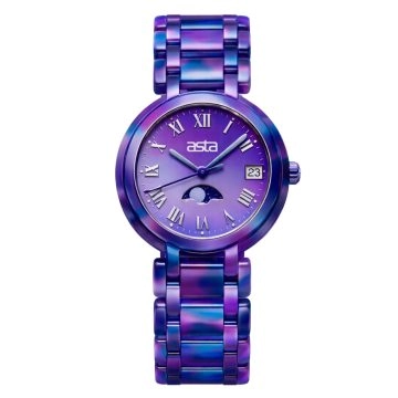 asta-Women Acetate Japan Quartz Watch Cyber Neon Swirl 13101-Acetate Strap