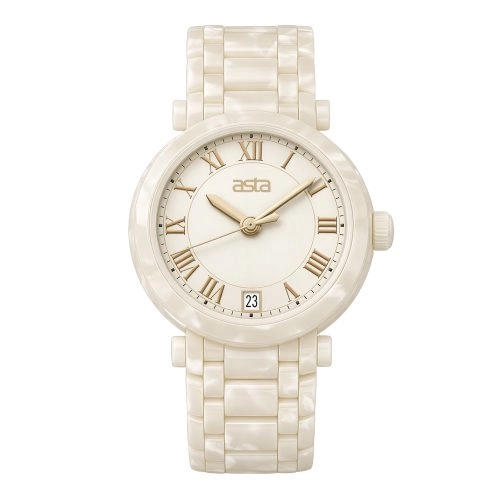 asta-Women Acetate Japan Quartz Watch Cloud Dancer 9502-Acetate Strap