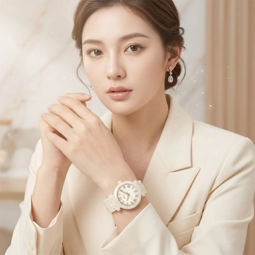 asta-Women Acetate Japan Quartz Watch Cloud Dancer 9502-Acetate Strap