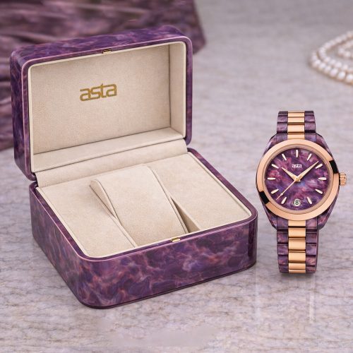 asta-Women Acetate Japan Quartz Watch Aurora Violet Essence 13402-Acetate Strap