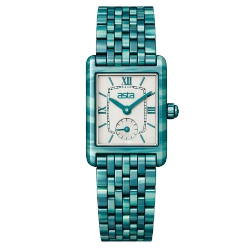 asta-Women Acetate Japan Quartz Watch Peacock Obsidian Swirl 13501-Acetate Strap