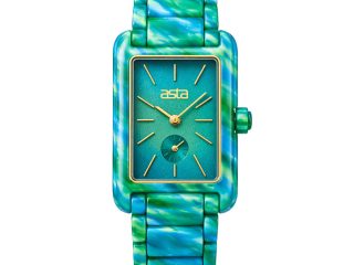 asta-Women Acetate Japan Quartz Watch Emerald Sea-Star Swirl 13901-Acetate Strap