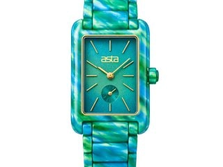 asta-Women Acetate Japan Quartz Watch Emerald Sea-Star Swirl 13901-Acetate Strap