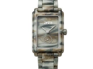 asta-Women Acetate Japan Quartz Watch Grey Rock Ink Swirl 14001-Acetate Strap