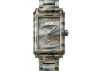 asta-Women Acetate Japan Quartz Watch Grey Rock Ink Swirl 14001-Acetate Strap