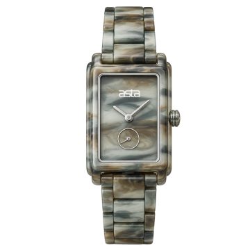 asta-Women Acetate Japan Quartz Watch Grey Rock Ink Swirl 14001-Acetate Strap