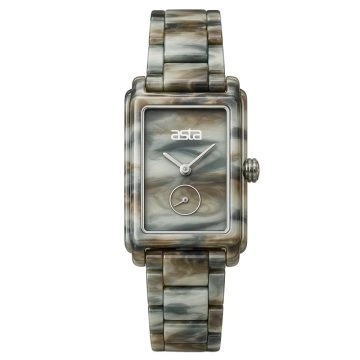 asta-Women Acetate Japan Quartz Watch Grey Rock Ink Swirl 14001-Acetate Strap