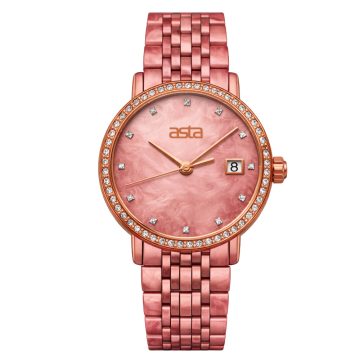 asta-Women Acetate Japan Quartz Watch First Blush Glaze 14101-Acetate Strap