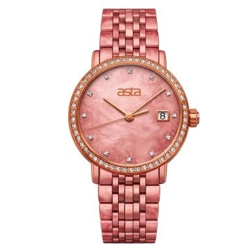 asta-Women Acetate Japan Quartz Watch First Blush Glaze 14101-Acetate Strap