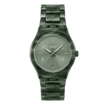 asta-Women Acetate Japan Quartz Watch Sage Vein Essence 14701-Acetate Strap