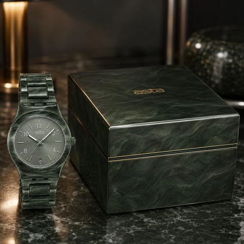 asta-Эмэгтэйчүүдэд зориулсан ацетат, Япон кварц цаг, Sage Vein Essence 14701-ацетат оосор