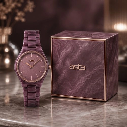 asta-Women Acetate Japan Quartz Watch Aurora Violet Essence 14901-Acetate Strap