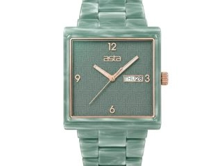 asta-Women Acetate Japan Quartz Watch Mint Rock Phantom Swirl 15001-Acetate Strap