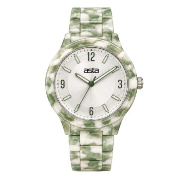 asta-Women Acetate Japan Quartz Watch Meadow Reflection Drift 15101-Acetate Strap