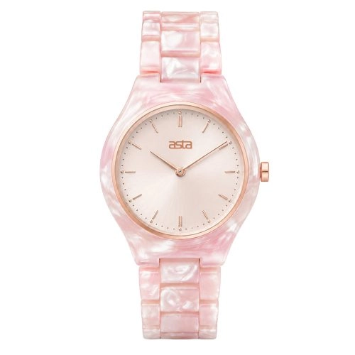 asta-Women Acetate Japan Quartz Watch Sakura Ice Phantom Swirl 15301-Acetate Strap