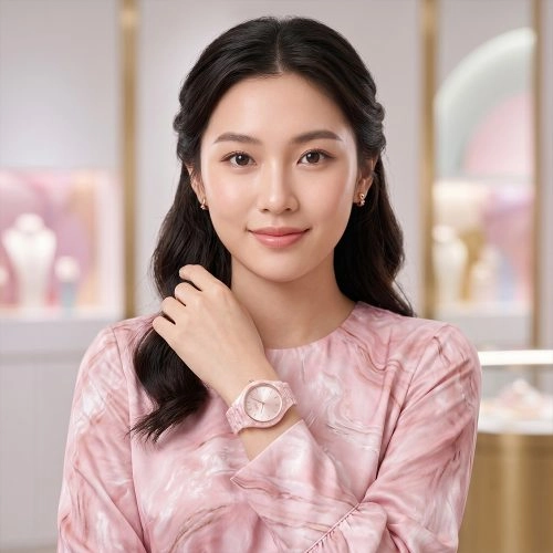 asta-Women Acetate Japan Quartz Watch Sakura Ice Phantom Swirl 15301-Acetate Strap