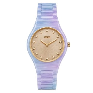 asta-Women Acetate Japan Quartz Watch Neon Nebula Essence 15601-Acetate Strap