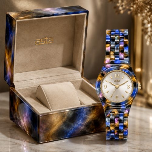 asta-Women Acetate Japan Quartz Watch Arctic Neon Essence 15901-Acetate Strap