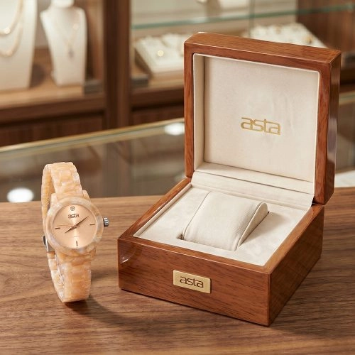 asta-Women Acetate Japan Quartz Watch Vanilla Sorbet Luxury 25903-Acetate Strap